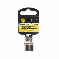 Головка торцевая 16мм 3/8"DR 6-гранная (держатель) ЭВРИКА 1/300